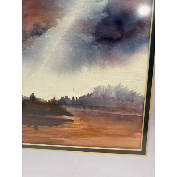 Original Southwest Desert Landscape Watercolor Painting With Double Mat - Picture 4 of 9